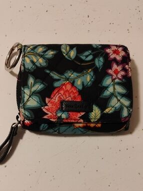 Vera Bradley-Floral Zip Wallet Card Case - (Black 🖤)
